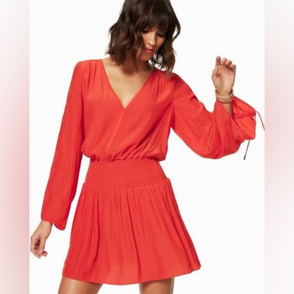 Ramy Brook Lili Tunic Mini Dress Bright Red Size Large - Picture 2 of 14